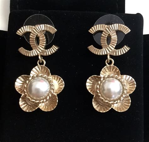 are chanel earrings real gold|authentic chanel pearl earrings.